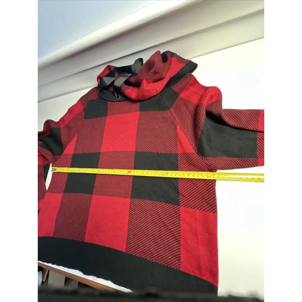 Westport Hoodie Sweater‎ Women's  Knit Long Sleeve Crew Neck Checkered